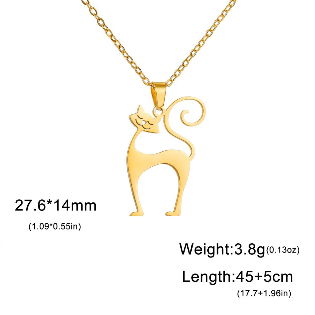 Cazador Loving Cat Pendant Necklaces for Women Stainless Steel Cute Kitten Animal Neck Chain Jewelry Gift Wholesale 2026 New