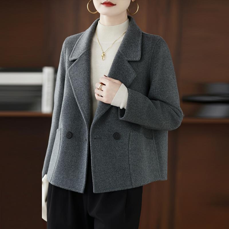 

100% Шерсть Женский Пиджак TIDENOVEL Осенний Шерстяной Блейзер Ручной Работы Пиджак Костюм Зимнее Теплое Шерстяное Пальто M темно серый