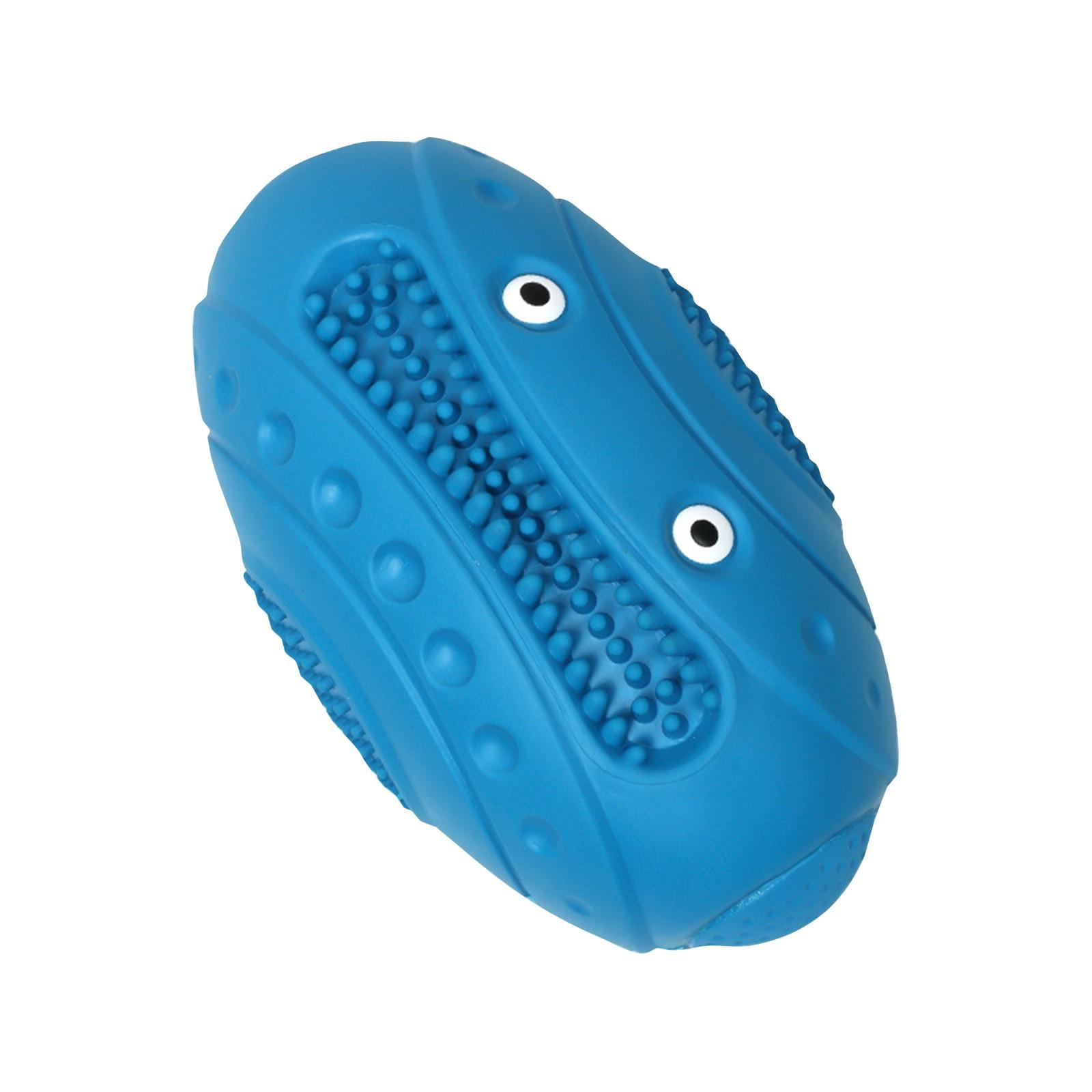 

Пищащая игрушка для жевания собак, которая любит жевать. Интерактивный футбол для прорезывания зубов для здоровья. One Size синий