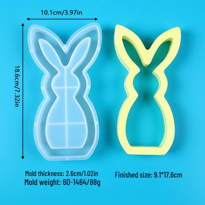 Easter Bunny Candle Holder Silicone Mold for DIY Indoor Decorations