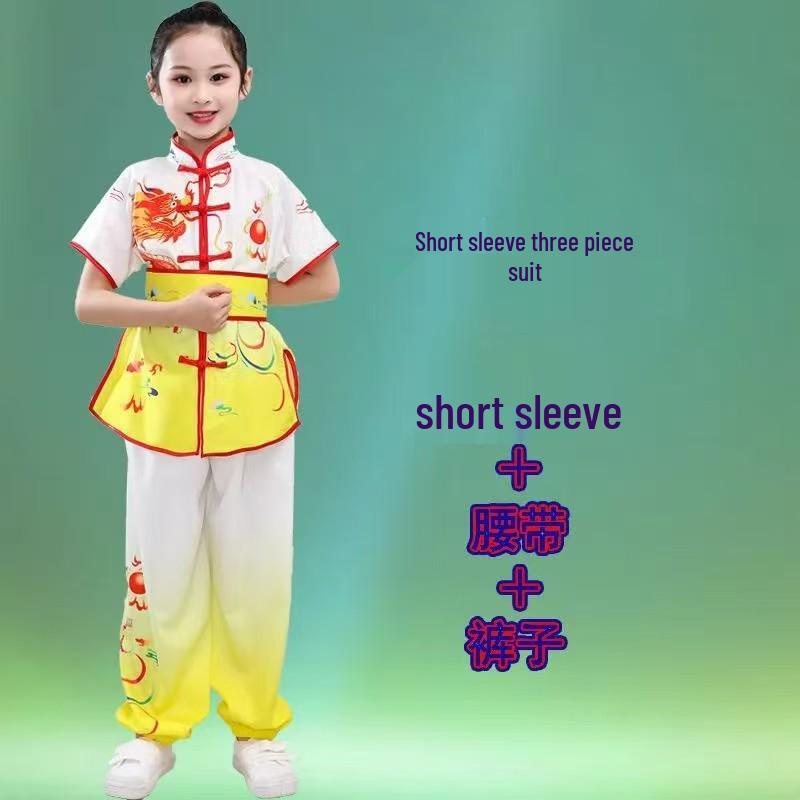 Costumi Graduati per Performance di Arti Marziali per Bambini - Unisex Manica Lunga/Corta per Allenamento e Batteria per Studenti delle Scuole Primarie