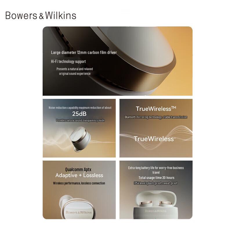 Bowers & Wilkins Pi8 True Wireless Active Noise Cancelling Earphones
