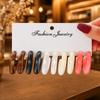 Color C-shaped acrylic earrings, European and American fashion personalized leopard print creative resin jewelry set