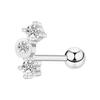Floral Pave Diamond Mini Screw Stud Earrings 