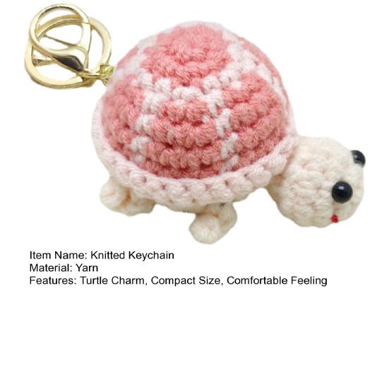 Knitted Turtle Keychain Exquisite Yarn Crochet Compact Size Portable Keyring Cartoon Style Mini Turtle Keychain