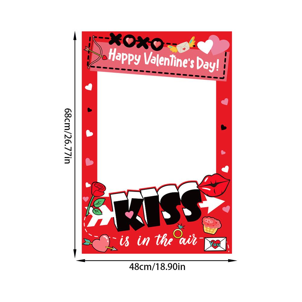 Photo Valentines Day Booth Decor Kit With Paper Frames For Kids Adults Fun Photo