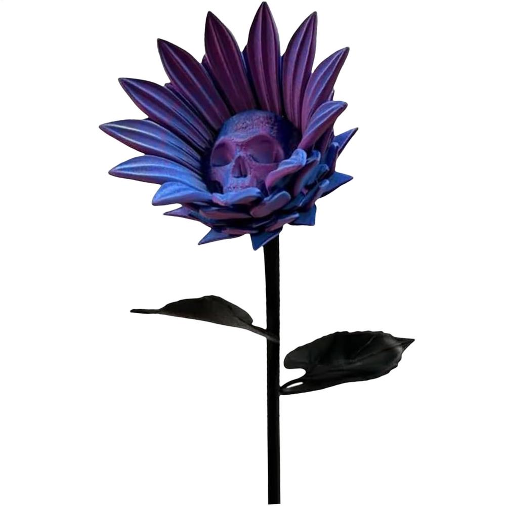 Halloween Skull Sunflower Skull Yard Signs Table Centerpieces Gothic For House Decoration Prop Ornament