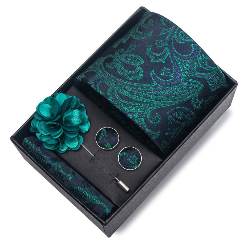 Herren Formale 8cm Krawatte Sechsteiliges Geschenkbox-Set für Bräutigam und Geschäftliche Anlässe