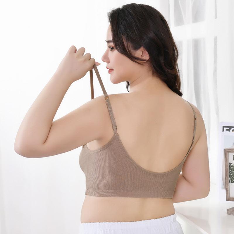 Women'S Basic Sports Bra Scoop Neck Wireless No Padding Bralette Ultra Comfortable Soft Smoothing Seamless Sexy Backless Tank Top Lingerie