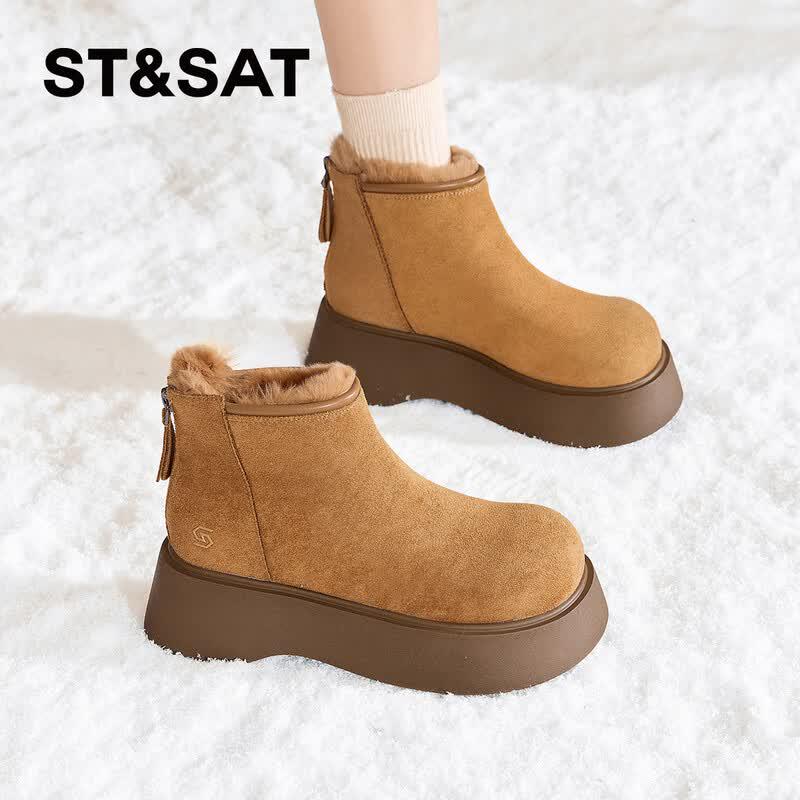 Women's Platform Fleece-Lined Snow Ankle Boots