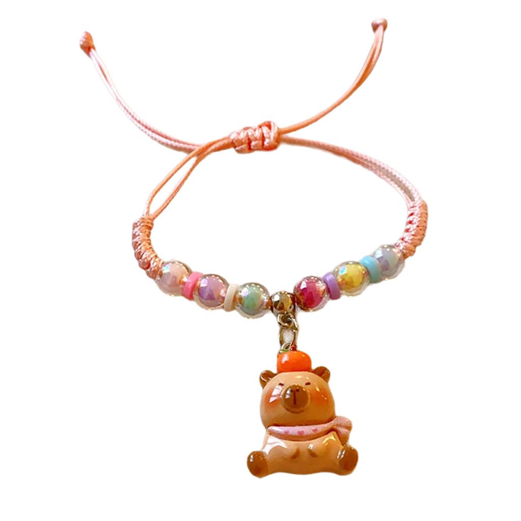 Særpreget Capybara-armbånd i resin Håndvevd snorarmbånd Motehåndleddsmykker for egen stil og gavegiving