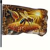 A Banner for World Bee Day Celebration - Featuring a Vibrant Honeycomb And Bee Design with Golden Accents, Made of Durable Polyester, Perfect for Outd