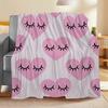 Eyelash Blanket Pink Eyelash Heart-Shaped Eyelash Cover Blanket Soft and Comfortable Suitable for Sofa Bed Birthday Gift Blanket