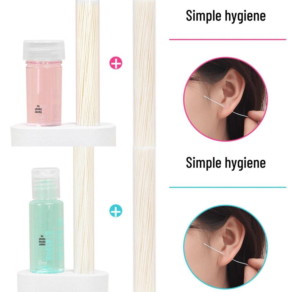 Ultrafine Ear Cleaning Thread for Women: Odor Removal & Blockage Prevention, Safe for Ear & Piercing Cleaning