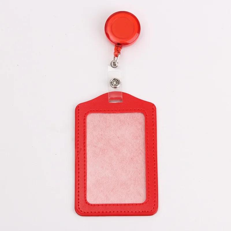 Women Man Bank Credit ID Card Holders Bus Identity Badge Protector Cover Bus Card Covers with Retractable Reel Office Supply