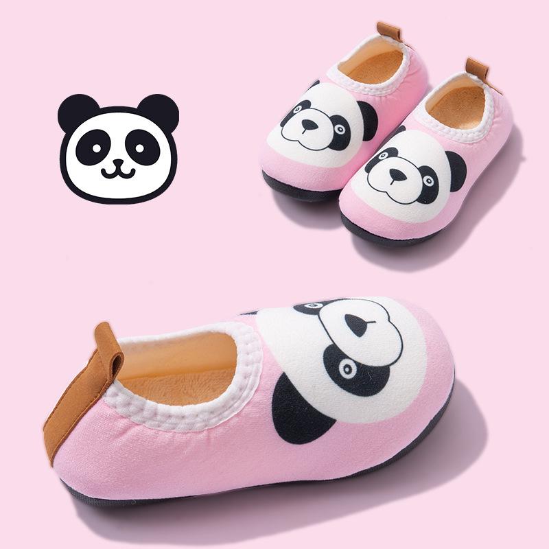 Kids' Non-Slip Velvet-Lined Cotton Slippers – Soft Sole Warm Shoes for Boys & Girls.