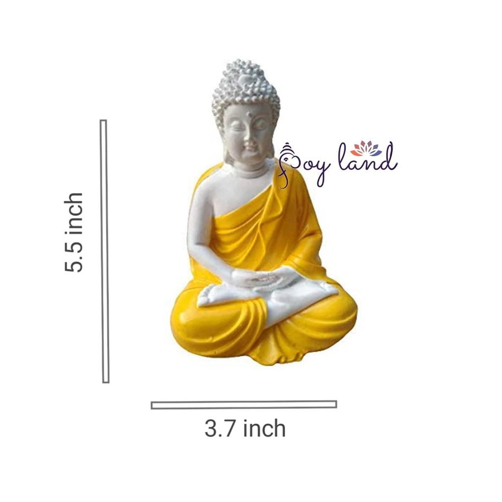 Polymarble Statue Lord Figurine/Idol (Orange Earthenware Dhyan Buddha)