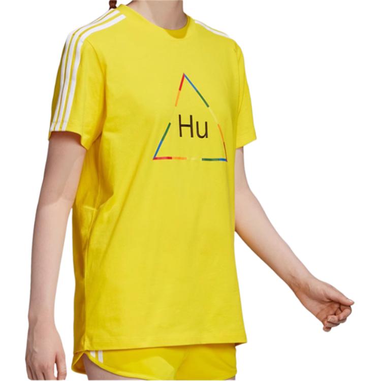 adidas Originals Casual Comfortable Round Neck Short Sleeve T-Shirt Women Tops Yellow FR9075