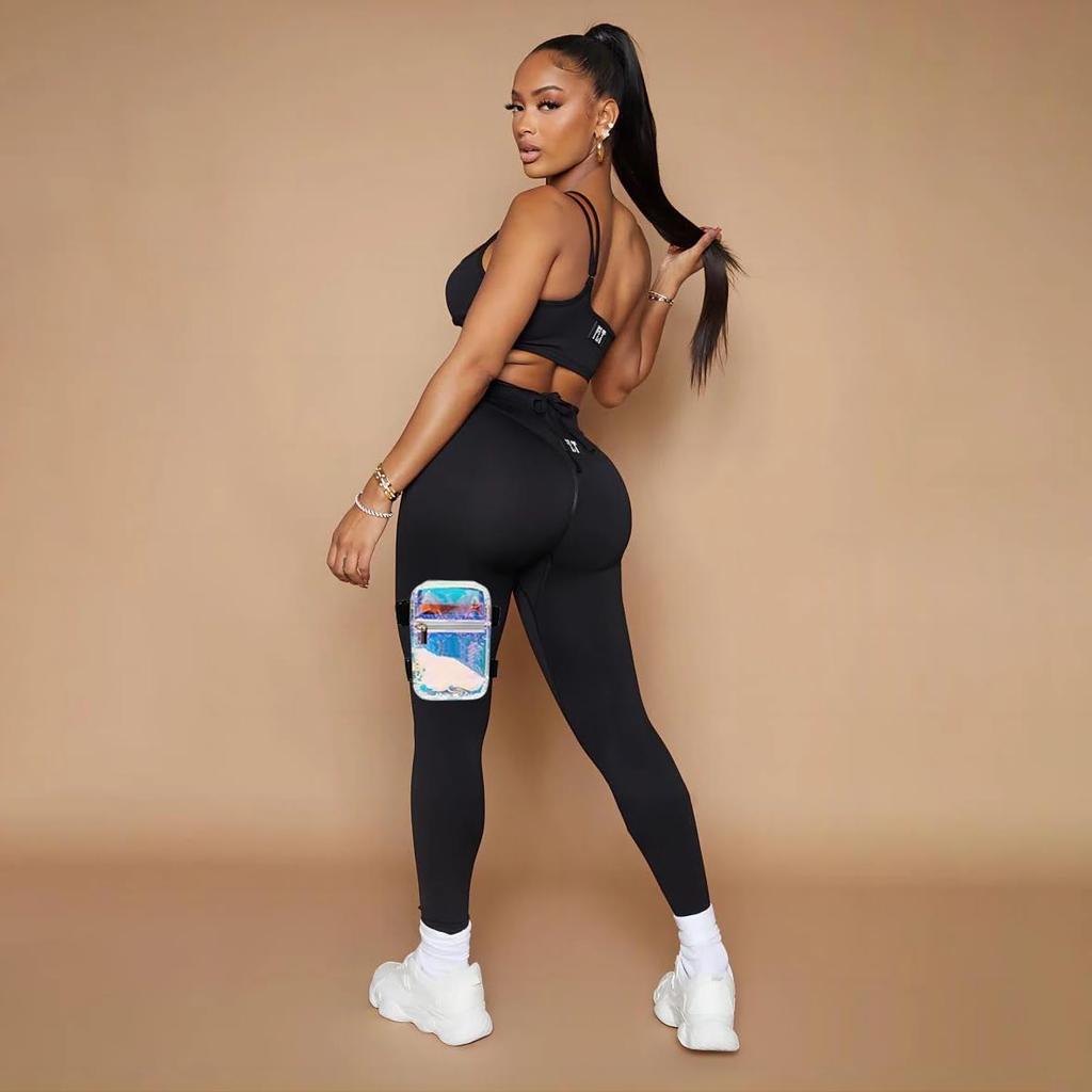 Women's Holographic Thigh Bag Adjustables Straps Waist Pouch For Outdoor Waterproof Running Leg Bag Sports Mobile Phone Holder