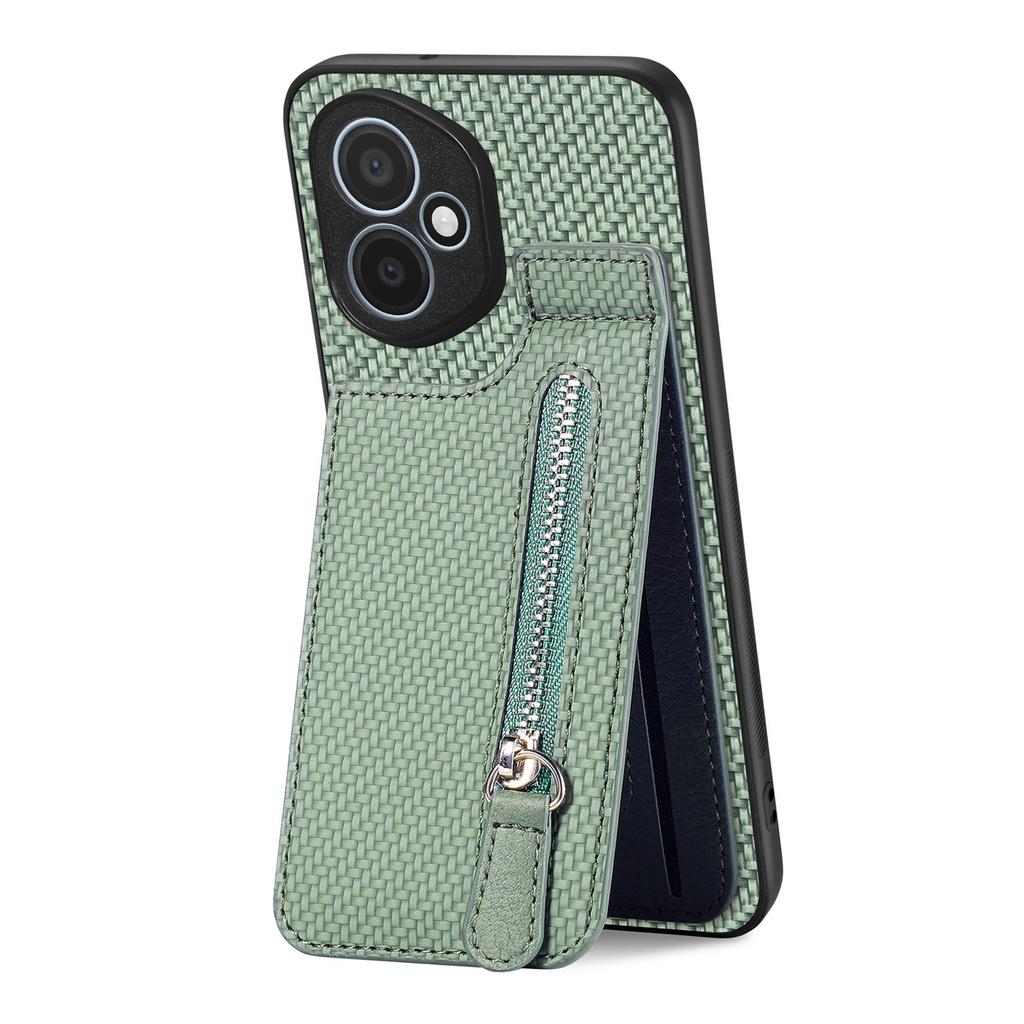 Pro Honor 400 5G (Globální) Kožené pouzdro Zadní kryt na telefon se zipovou kapsou na karty a stojánkem