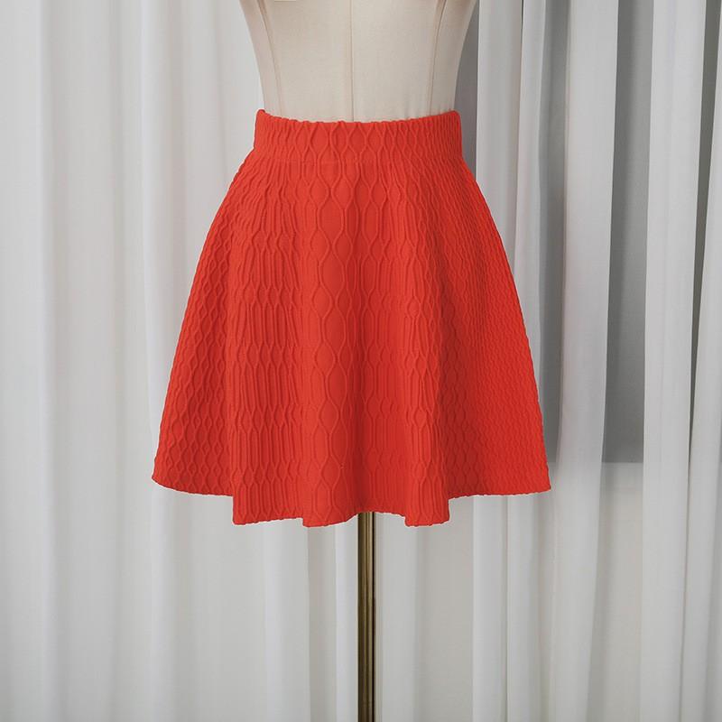 Bright Color Sexy Girl Style Knitted Two-piece Women's Sleeveless Vest High-waist Skirt