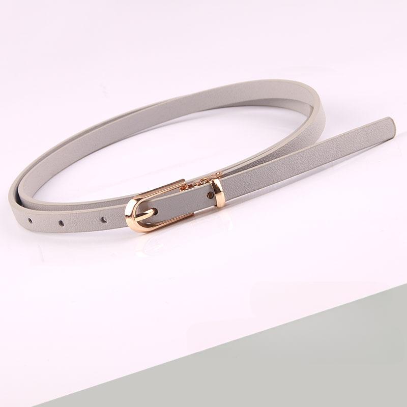 1PC Fashion Black White Gray Women Belts Thin Skinny Waistband Pin Buckle Adjustable Belt Summer Dress Jeans Strap Pu Belts
