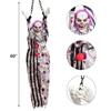 Large Lifelike Halloween Hanging Ghost Skeleton Head Gauze Covered for Haunted House Escape Room Patio Creepy Decor Prop