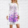 Women Casual Dress Oil Painting Flowers Print Dresses For Women O-neck Short Sleeve Dress Plus Size