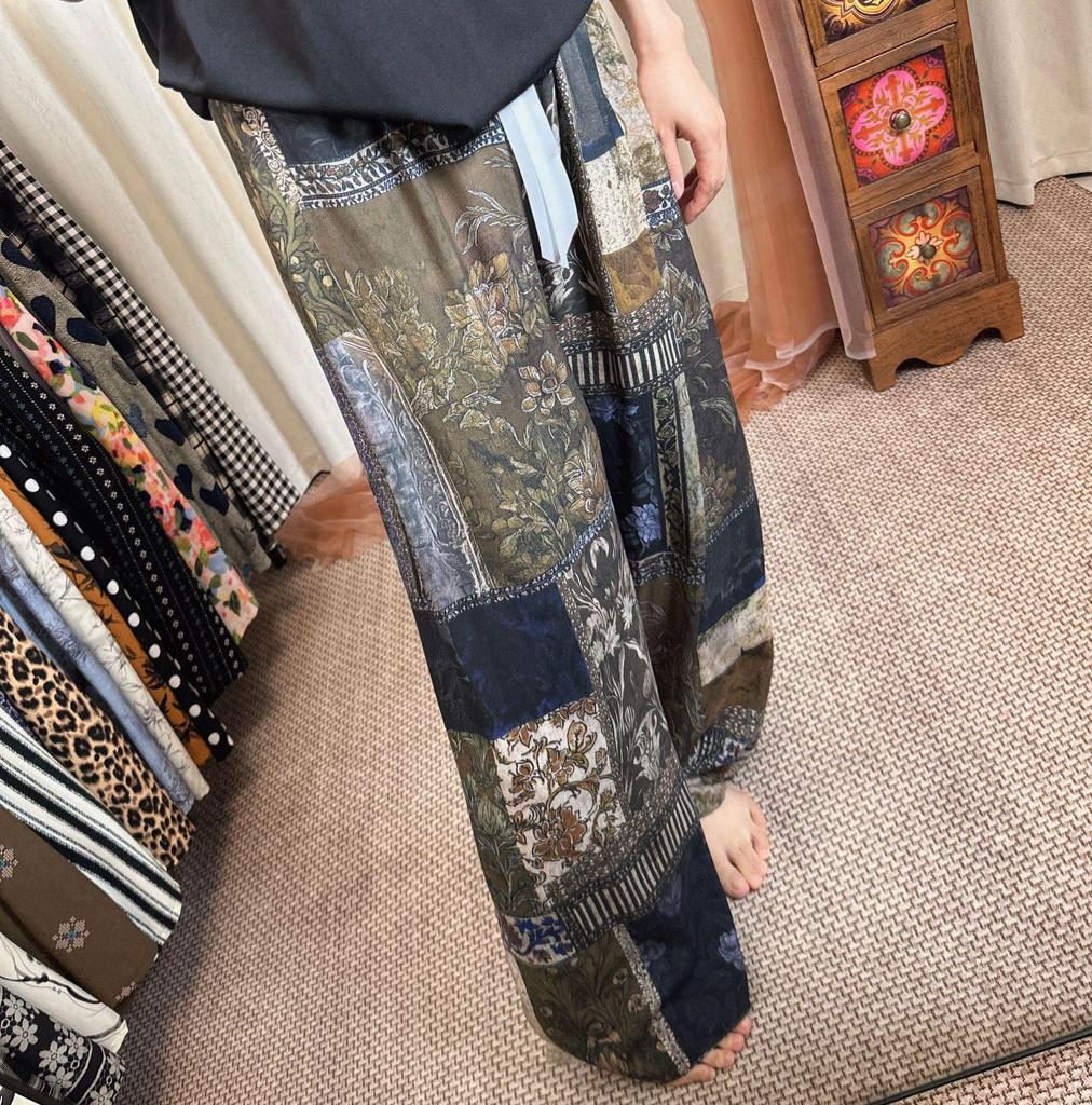 Three Sizes Women's Cotton Silk Wide-Leg Rayon Pants - Spring/Summer Breathable, Plus Size Casual Home Sleepwear