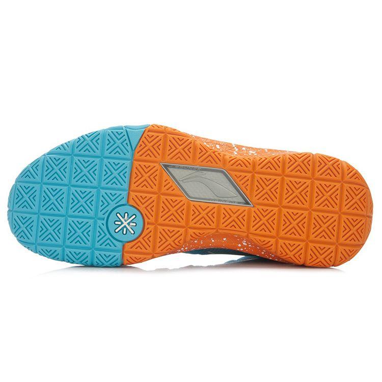 Li Ning Wade Series Team 3 Shock Absorption Support High Top Basketball Shoes Unisex Basketball Shoes Blue Orange ABAK047-5