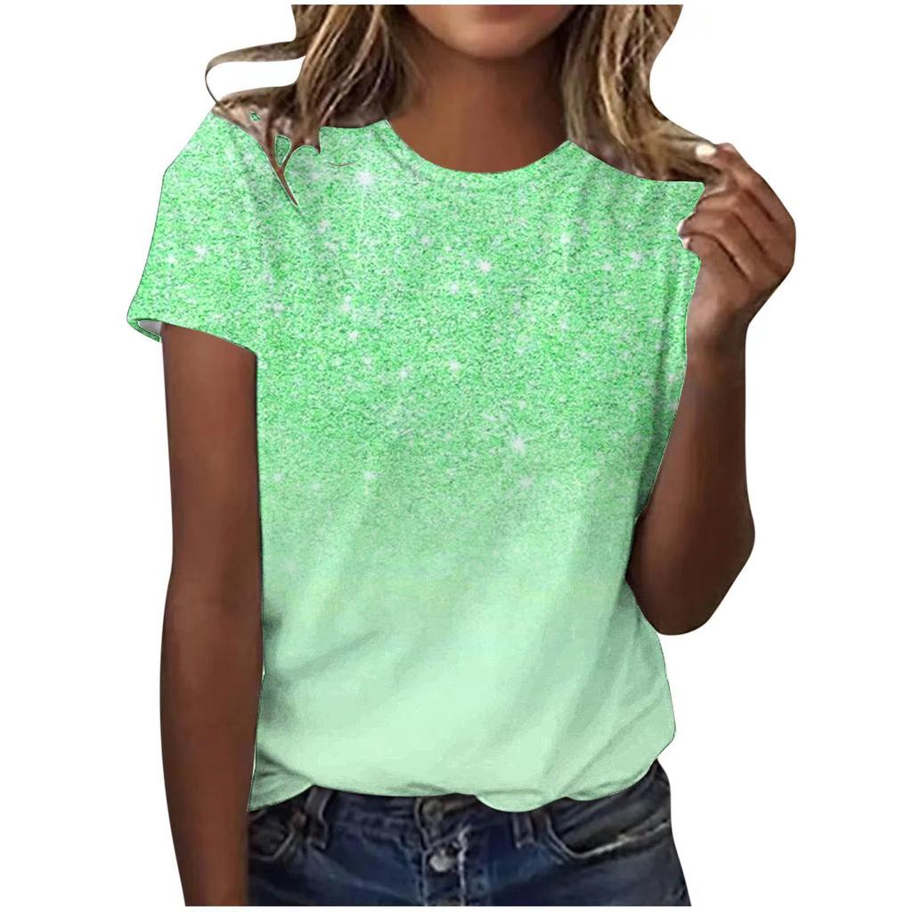 Sommer Rundhals 3D-Druck Top Modische Lässige Einfache Kurzarm Damen T-Shirts