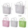 Plastic Bath Basket Bathroom Toiletries Towels Organizer Dirty Clothes Handheld Storage Bag Laundry Storage Bath Basket Drainage