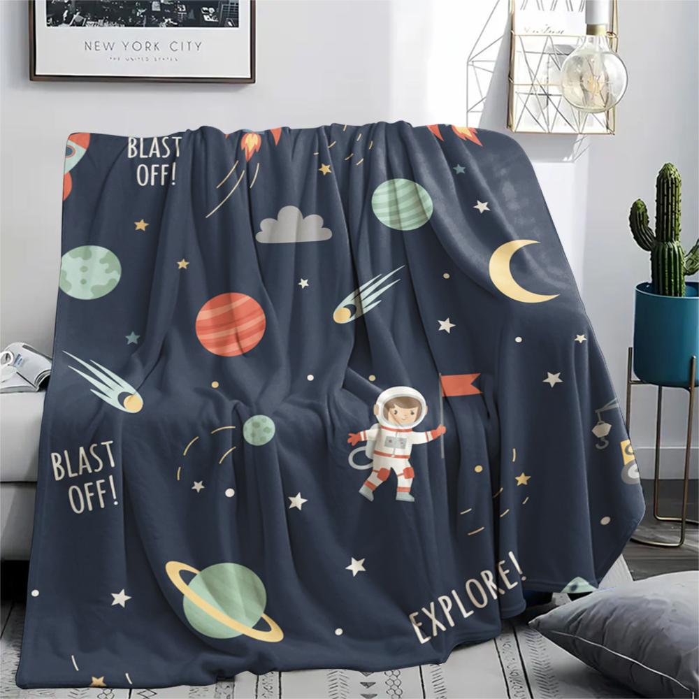 1Pc Cute Nordic Style Print Flannel Blanket, High quality Comfortable for All Seasons, Home Decor, Warmth and Comfort, Perfect for Christmas Gifts W24