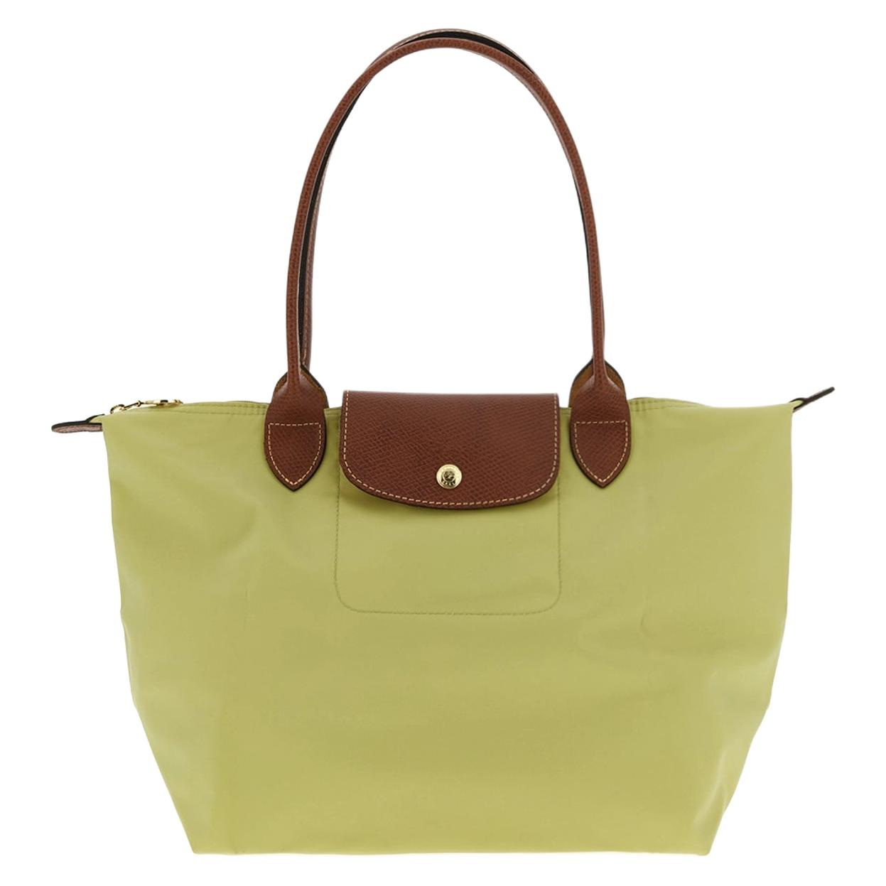 

Longchamp Le Pliage Original Logo Embossed Color Block Design Recycled Nylon Tote Shoulder Bag Medium Women tote bags Yellow-Green Brown 2605089244 Shopping Bag Set(Basic Set+Shopping Bag)