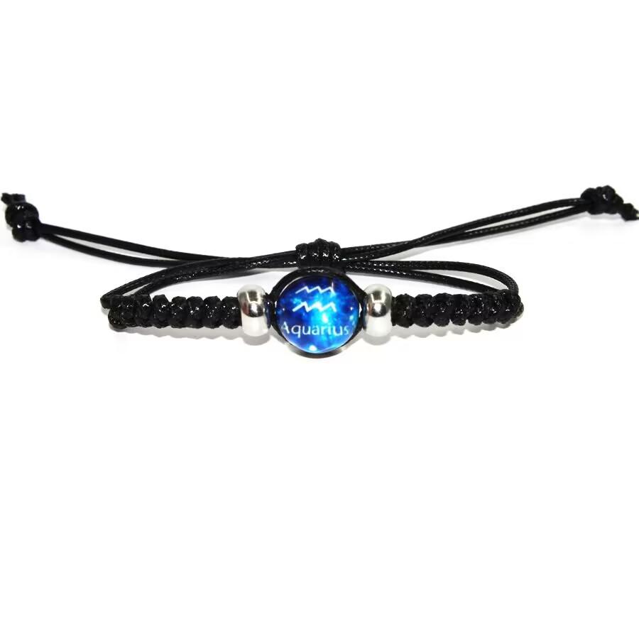 12 Constellation Twelve Constellation Bracelet Hand-woven Adjustable Rope Bracelets For Men Women Black  Bracelet Boy