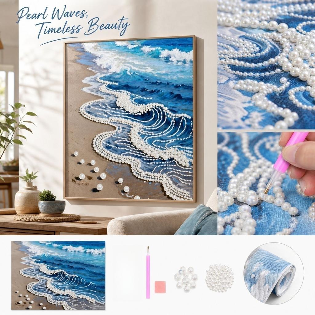Beach 5D Kit with Beads - DIY for Adults Beginners - 3040cm Home Wall Decor