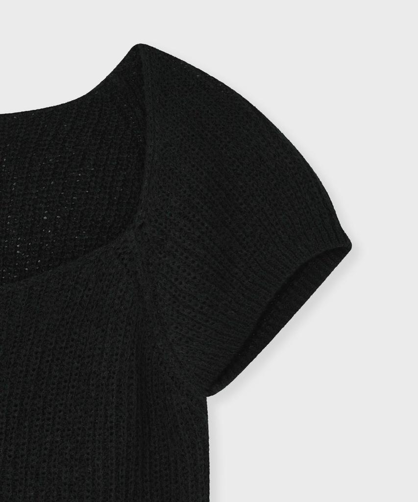 FALLETT Square Neck Tie Knit Black