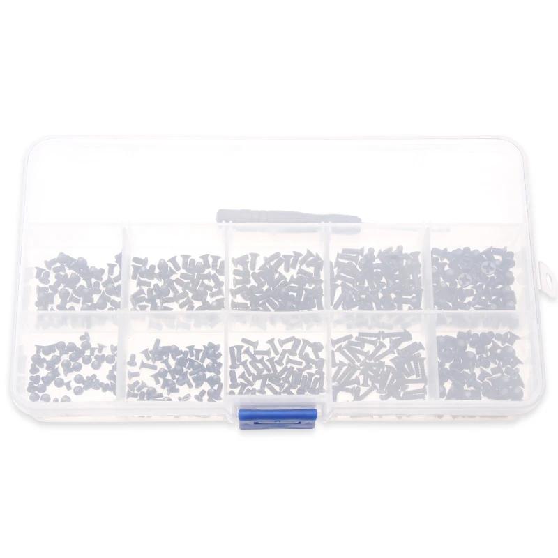 500 Stück M2 M2.5 M3 Schrauben Senkkopf Kreuzschlitz Maschinenschrauben Laptop Notebook Schrauben Set Kit Computer Laptop Kleine Schwarze Schrauben
