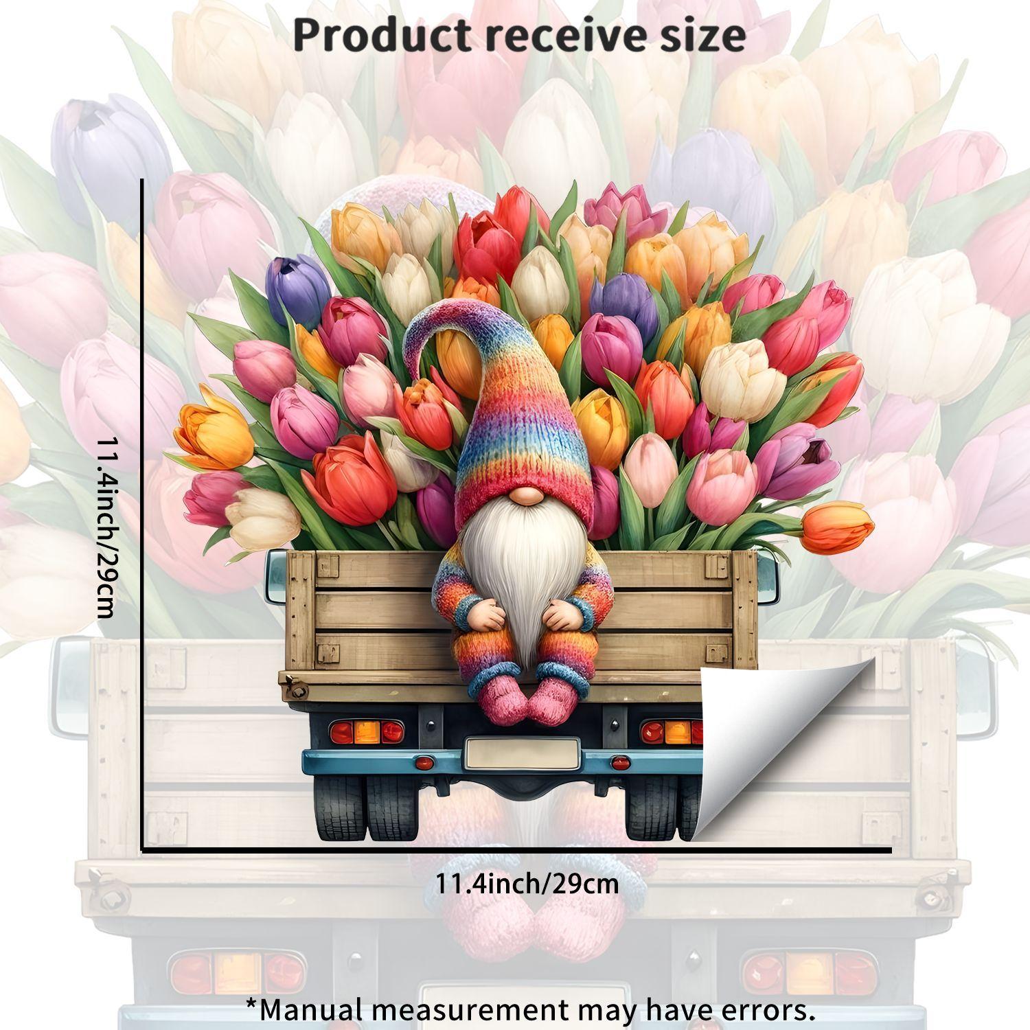 

Tulip Gnome Static Cling Window Sticker for Study Bedroom Living Room Balcony Glass Decor 29x29cm разноцветный