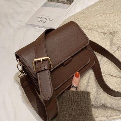 Vintage Umhängetasche für Damen, PU-Leder, kleine quadratische modische Umhängetasche, Handtasche