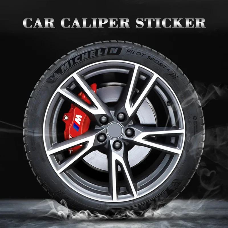 6PCS Car Brake Decorative Stickers Wheel Hub Styling Decals Accessories For BMW M X1 X3 X5 X6 X7 E30 E90 M3 E84 E83 F25 E91 E60