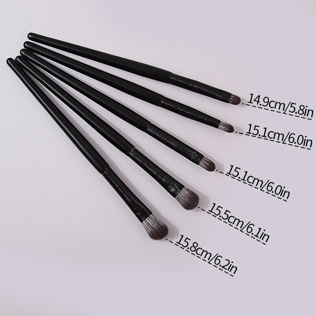 5pcs Black Natural Eye Makeup Brushes Soft Synthetic Professional Eyeliner Eyebrow Eye ShadowSet Blending Make Up Tools