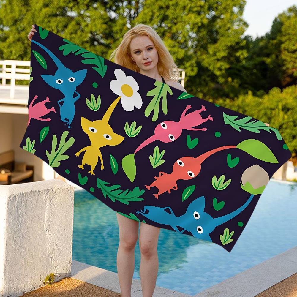 P-Pikmin Game Microfiber Beach Towel Absorbent Quick Dry Soft Yoga Swimming Resort Mountain Climbing Towel