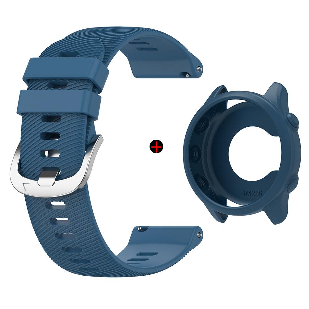 

Для Garmin Forerunner 255/265 Ремешок для часов + Чехол для часов Серебристая Пряжка Браслет на запястье Высококачественный Прочный Силиконовый Умный Ремешок For Forerunner 255