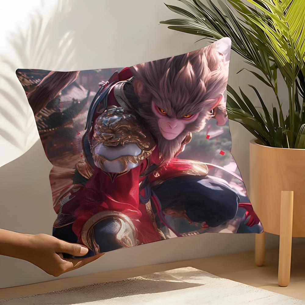 Journey to the West BBlack Myth Wukong Linen Cushion Covers For Decorative Sofa Home Pillows Case Car Chair Pillows Cases