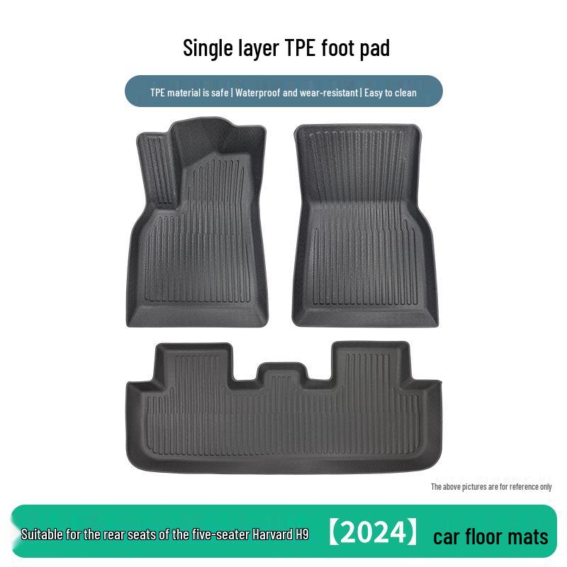2024 Great Wall Haval H9 Rear TPE Floor Mats - Five-Seater Specific однослойные коврики из тпэ