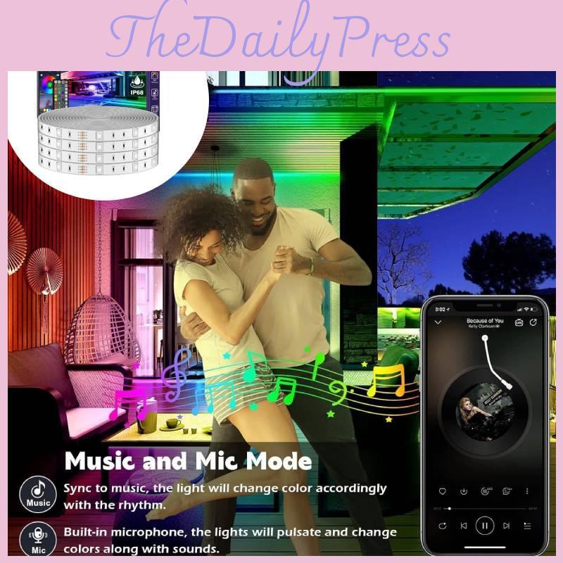 Waterproof Led Light Strip With Remote For Outdoor Home Decoration