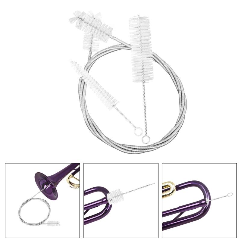 3Pcs Flexible Tube Cleaning Brush Trumpet Mouthpiece Brushes Brass Instrument Pipe Cleaner Tools Trombone Cleaning Kits
