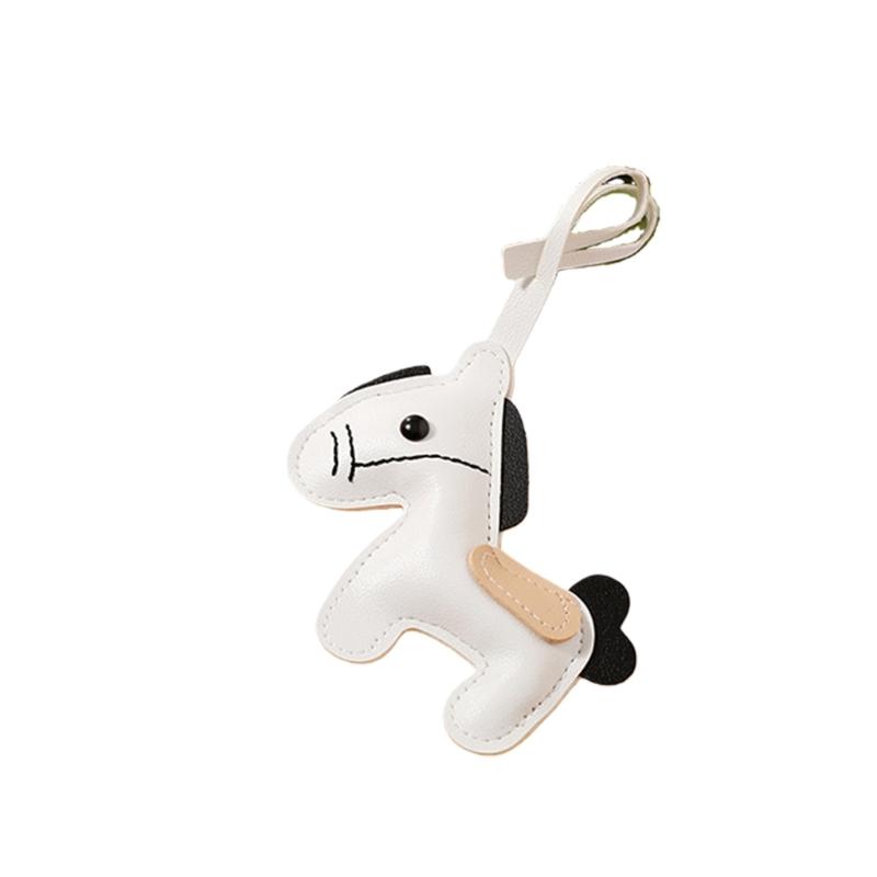 Horse Design PU Leather Key Ring Decoration Finish MultiFunctional Pendant Keychain Ornament for Keys or Zipper Pulls