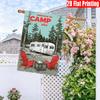 2D Flat, 2D Flat - 1pc Welcome To Our Camping Map Pattern Print 3D Double-Sided Garden Flag, Suitable for Indoor And Outdoor Decoration, No Electricit